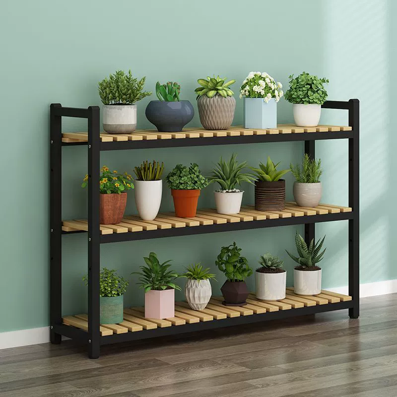 Рама для цветов рама для хранения многослойного железного карбонизированного наружного пола из цельного дерева