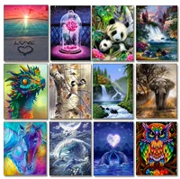 DIY алмазная живопись animal landscape pattern заказчик спальня украшение размер 20x30 размер 30x40 кружок алмазная точка алмазная комната спальня decoration картина DIY оптом