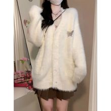 秋冬新款慵懒风加厚毛衣针织开衫外套女韩版学生复古百搭上衣外套