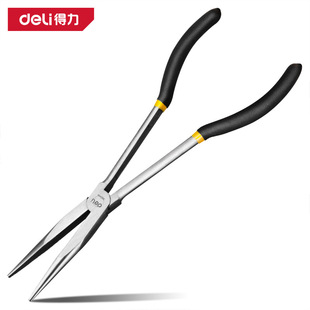 Deli tool DL21011 long pointed nose pliers 11 inch grasping pliers long nose pliers