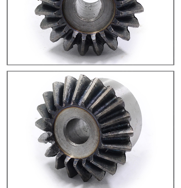 Metal bevel gear, 45# steel, hardened, 90-degree transmission, 15 to 40 teeth, conical gear, straight-tooth bevel gear 1:1
