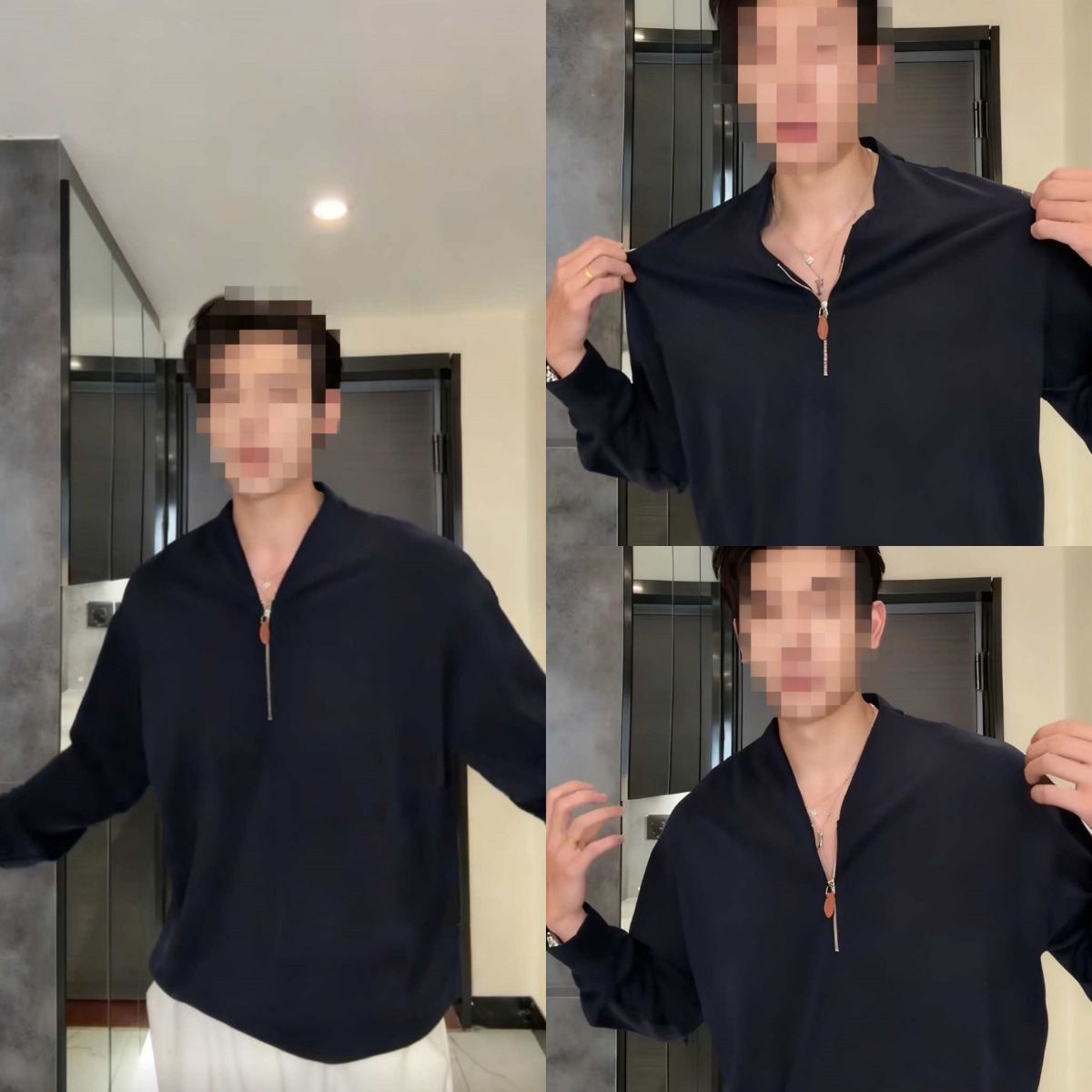 男士秋冬新款时尚轻奢痞帅男装韩版纯色半拉链百搭卫衣网红款显瘦