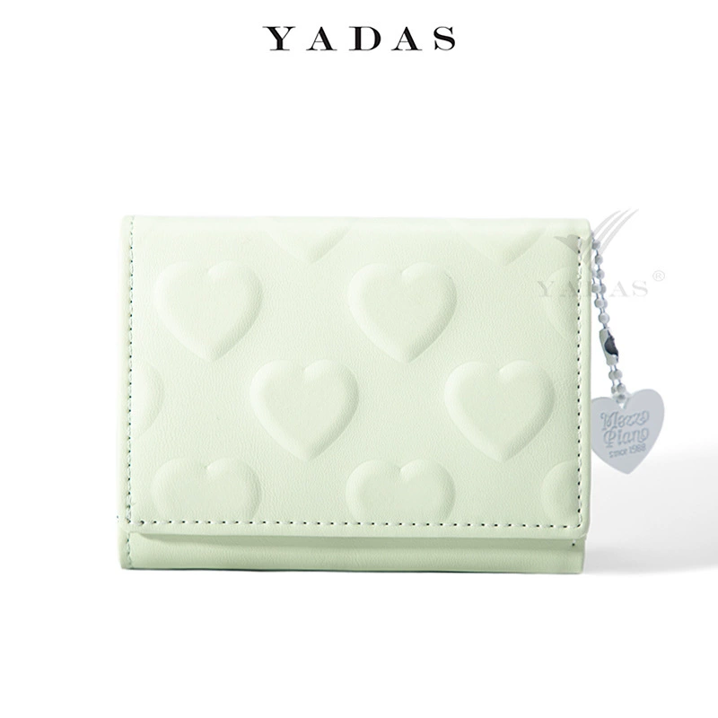 Кошелек для монет (YADAS) с тиснением Love‑Embossed PU Short Wallet, подвеска в форме сердца, компактный 5 цветов