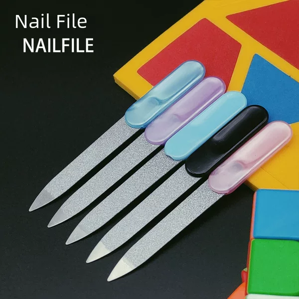 Factory Direct Sales Stainless Steel Nail File Manicure Tool Polishing File Double-Sided Nail Rub Strip Available in Stock