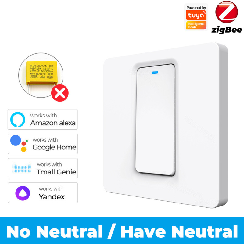 Tuya スマートホーム Zigbee キー壁スイッチシングルゼロファイアバージョンリモコンアプリ音声タイミングスイッチライト|undefined