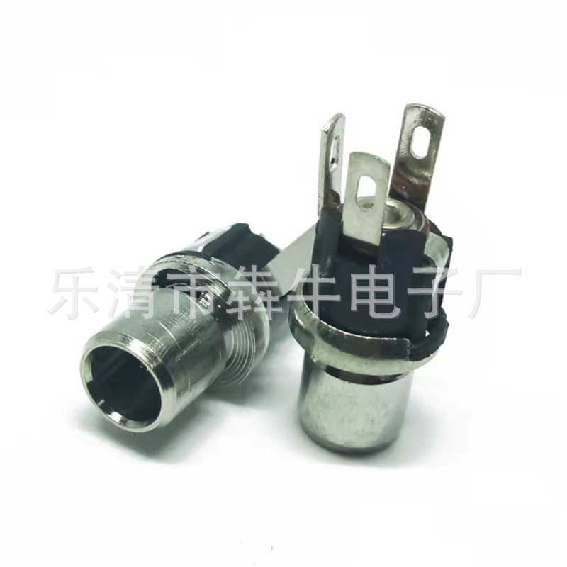 工厂供应 DC-025M电源插座 DC电源母座 5.5x2.1mm 带螺丝金属头