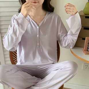Maternity Modal Nursing Pajamas with Breast Pads for Summer, Thin Postpartum Maternity Plus Size Nursing Loungewear