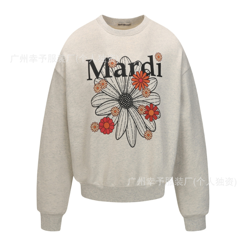 韩国Mardi卫衣赵露思同款小雏菊腊肠狗女秋冬刺绣印花套头圆领外|undefined