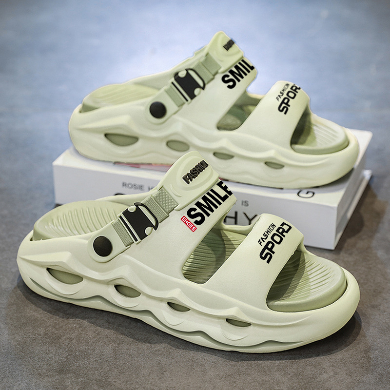 Sandalias transfronterizas 2025 verano nuevo estilo EVA sandalias de hombre de suela gruesa deportes al aire libre sandalias de un solo color de dos colores