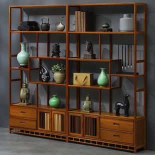 Antique Rack Ornaments New Chinese Style Storage Rack Pendulum Cabinet Small Tea Rack Tea Display Cabinet Tea Set Storage Rack Storage Cabinet