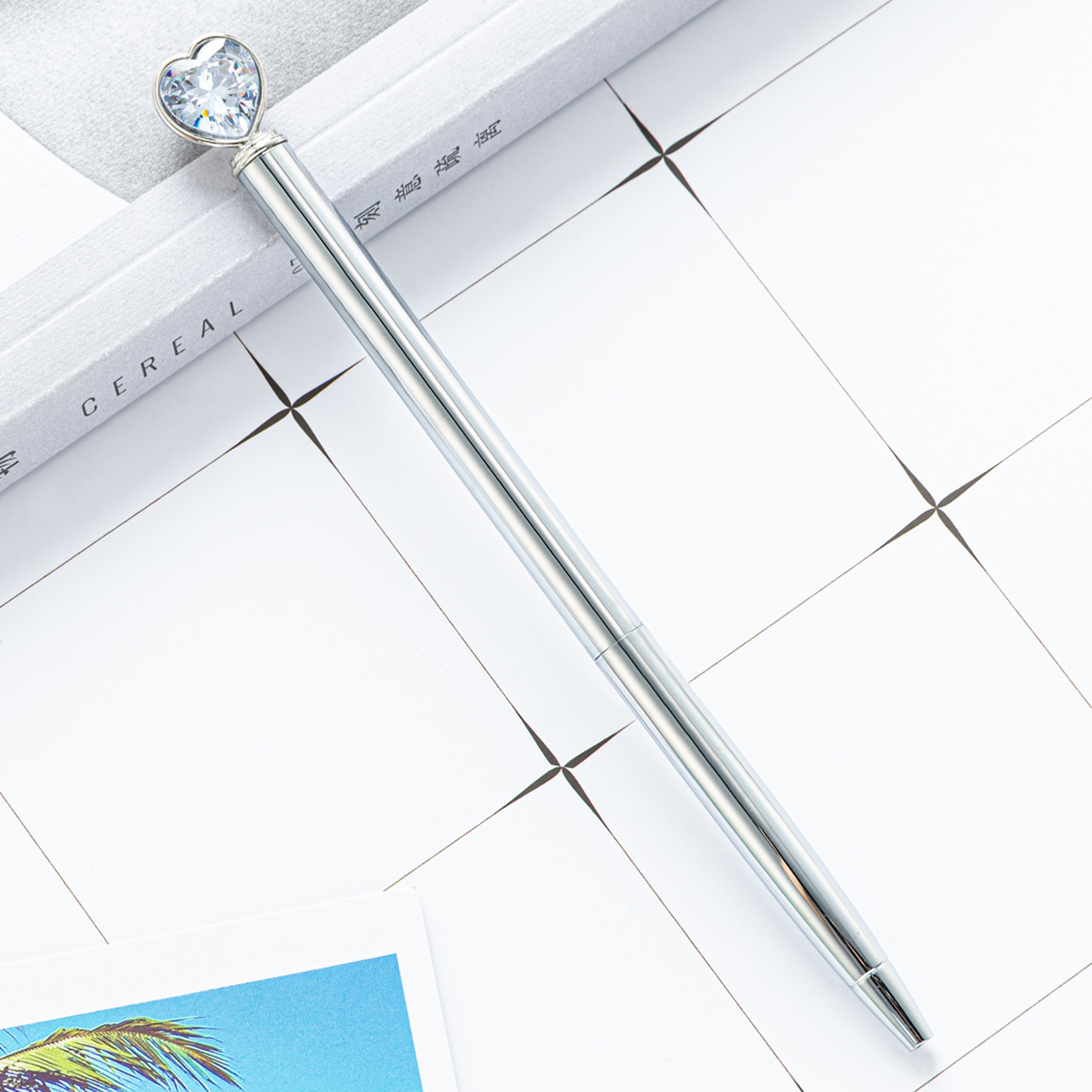 Amor bolígrafo de diamante al por mayor bolígrafo de corazón de escritorio publicitario bolígrafo de regalo logotipo de impresión de bolígrafo de metal