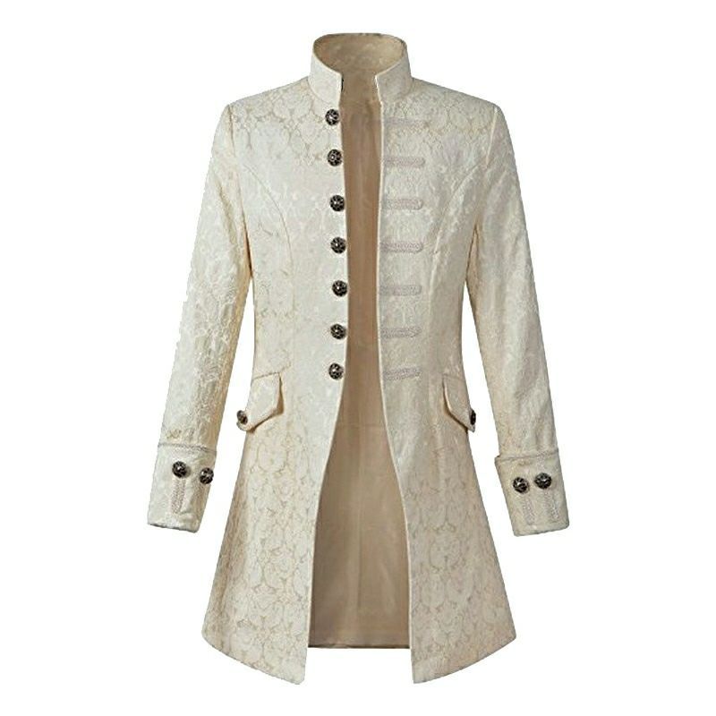 Comercio exterior Venta caliente de los hombres europeos y americanos abrigo ropa medieval color sólido moda Steampunk retro uniforme