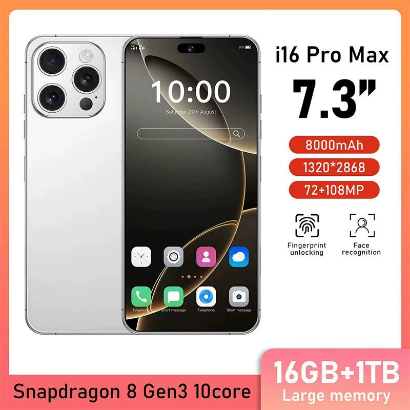 Умные часы Pro, мобильный телефон, Intel Core i16, 16 Pro Max, Android, широкий экран