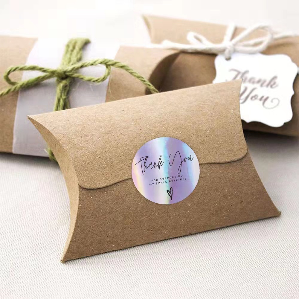 Fashion Style Bronze Sticker Pack Thank You Decorative Rainbow Laser Sticker
