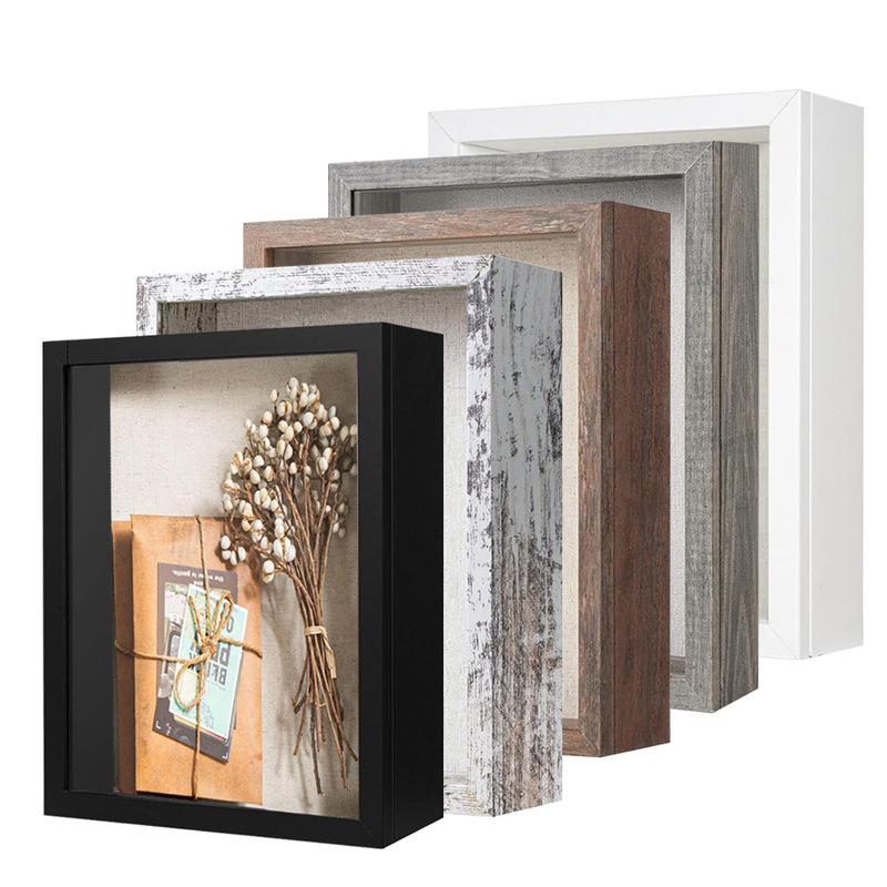 Cross-Border Shadow Box Wall-Mounted Wooden Dried Flower Specimen Storage Box Retro Desktop Plant Specimen Display Box