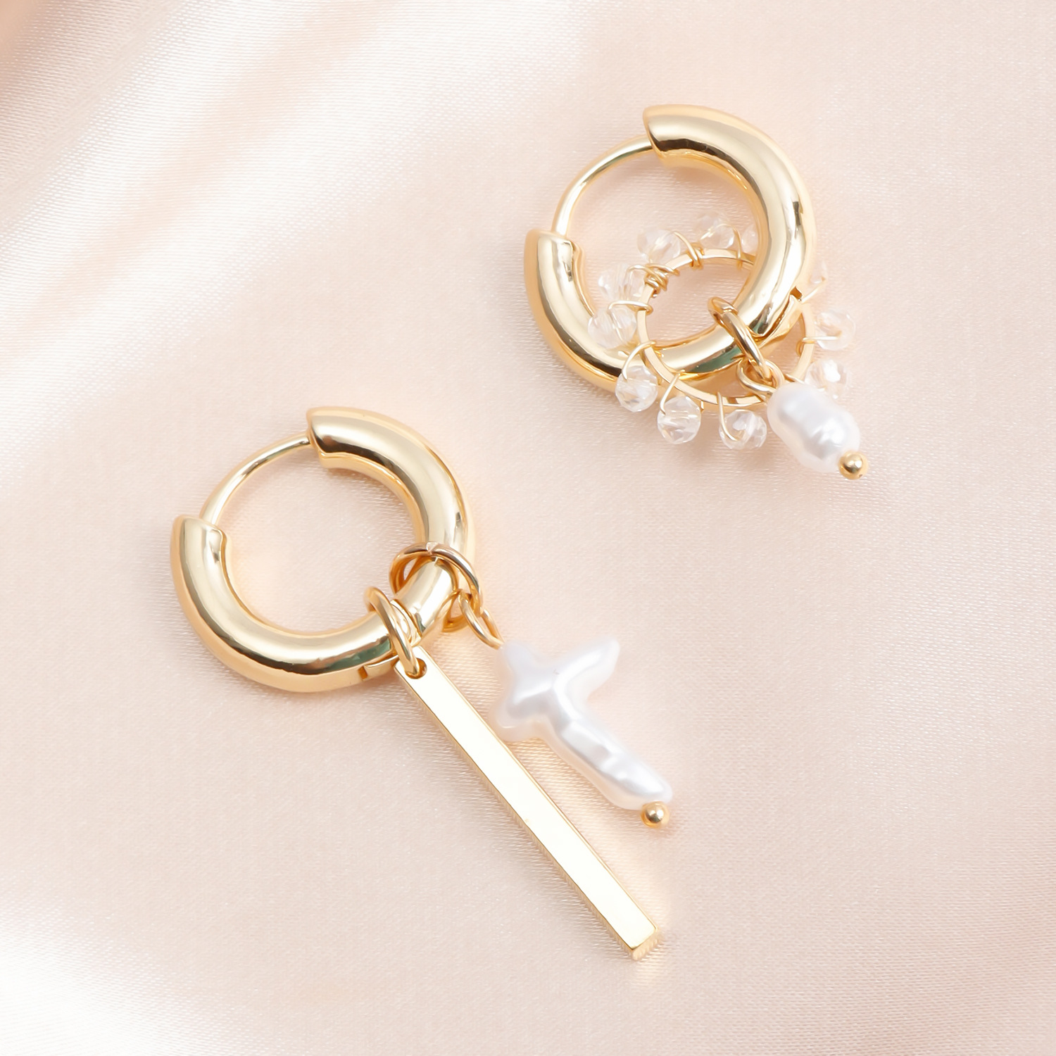 10g Weight Alloy Ear Needle Material Earrings Classification 1 Pair Quantity Holiday, Daily Occasion Alloy Material Geometric, Cross Pattern Women's Gender Plating Design Casual, Simple Style Style 1 Pair Casual Simple Style Geometric Cross Plating Alloy Earrings 11