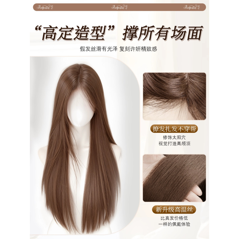 Peruca de cabeza completa para mujeres ligera y delgada natural para mujeres coreanas envejecer simulación de cabello completo para mujeres