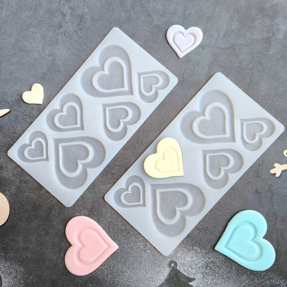 6 compañías de amor rosas 81 chocolate molde de silicona molde de dulces galletas DIY utensilios de decoración