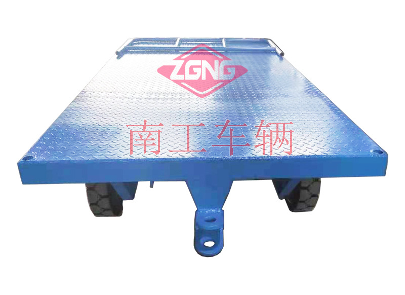 南工3吨平板拖车前后带可拆护栏拖车供应