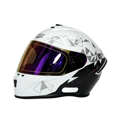 Motosiklet kaskı (dəbilqə) – all seasons, safety helmet for riding - white-thousand-paper-cranes-colorful-mirror-s-55-56