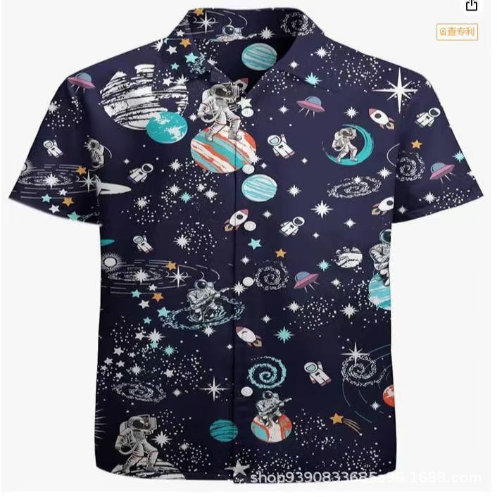 Summer Fashion New Men's Hawaiian Print Shirt 3D Printed Shirt Short-Sleeved Casual Beach Shirt