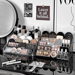 アイシャドー収納ケースエアクッション粉餅アクリル展示棚デスクトップ化粧品透明口紅棚