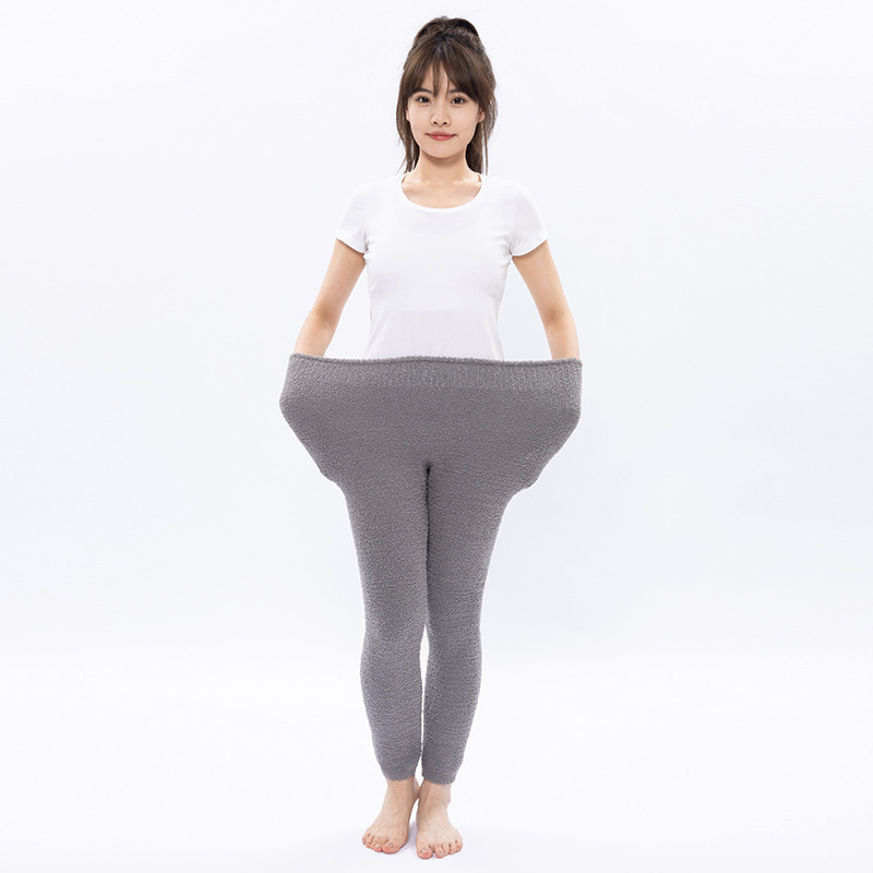 따뜻한 바지 출산 바지 대형 대형 탄성 가을, 겨울 두꺼운 레깅스 단색 고탄력 피부 친화적 인 내한 바지 도매