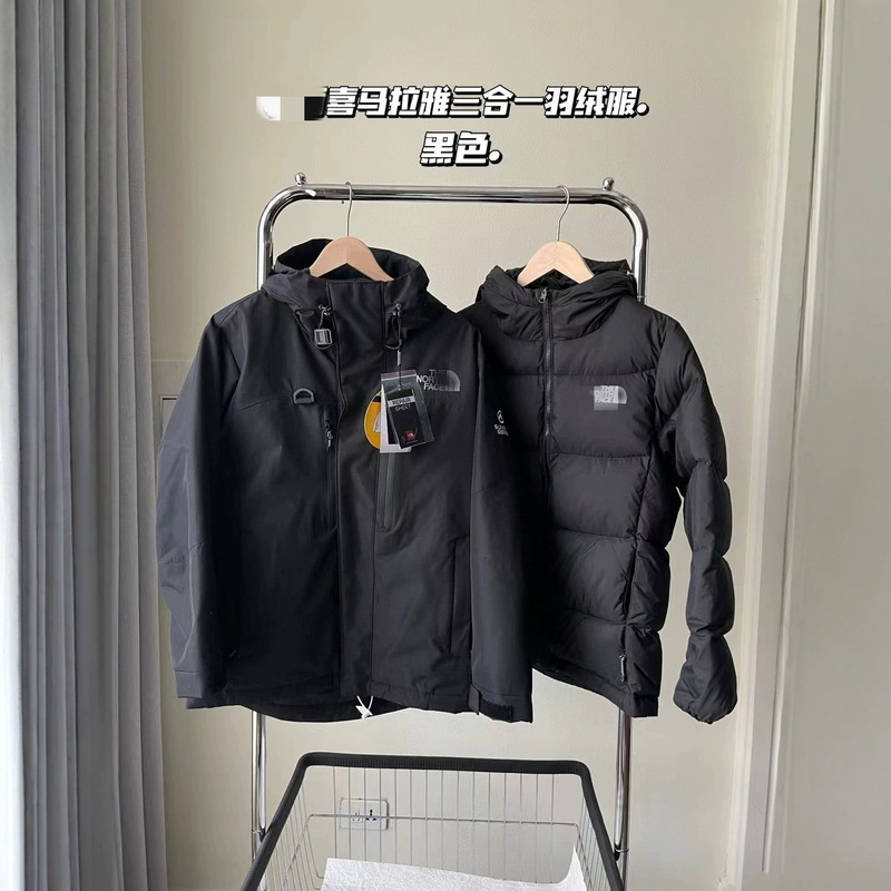 North Face Down Jacket TNF Peak Himalayan 3-in-1 Hooded Men's and Women's Thickened Warm Down Jacket
