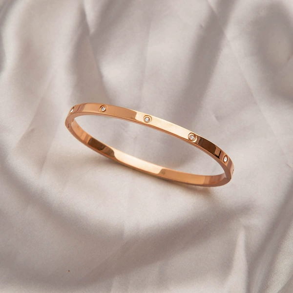 Golden bracelet, 4mm, pink gold