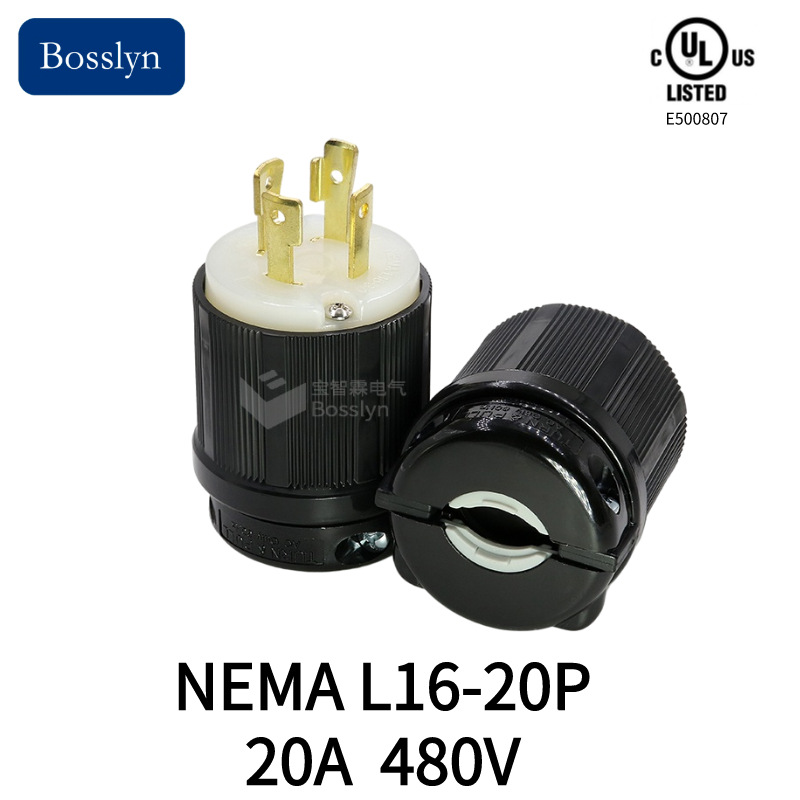 20A 480V 防脱电源插头 L16-20P大功率发电机链接插头 WJ-8422