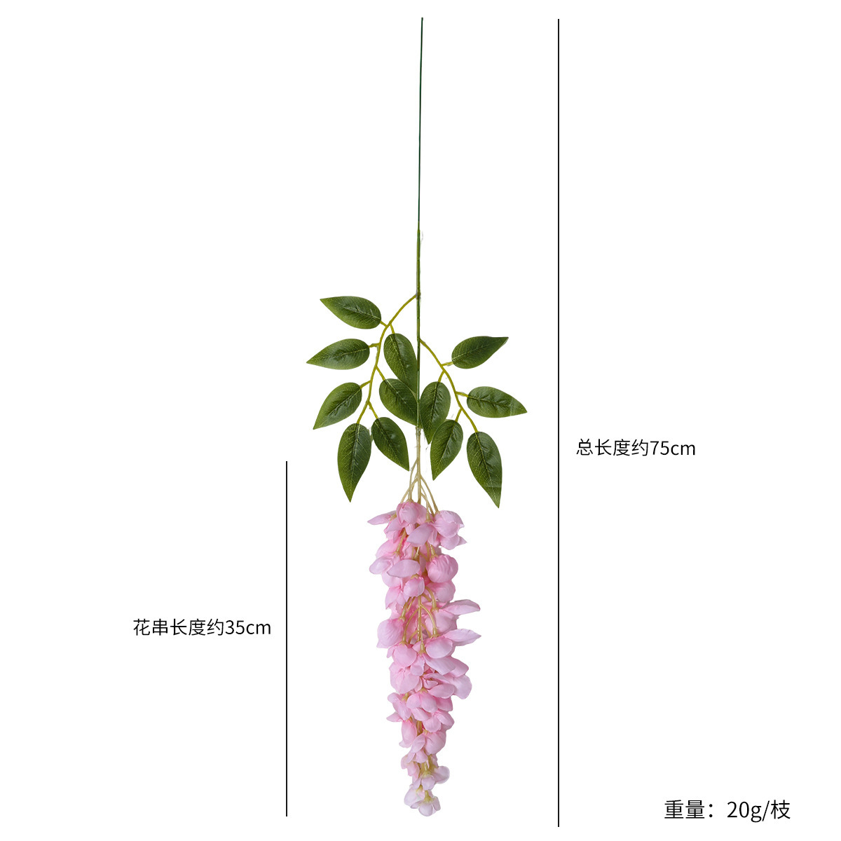 Simulación Able gigante wisteria ramas largas de plástico seda de flores falsas sala de estar interior colgando caña decoración de fotos