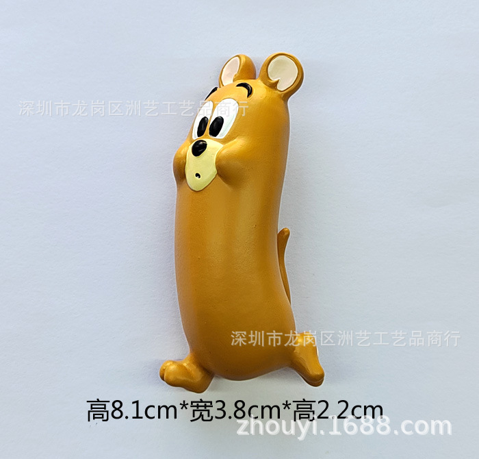 ホーム装飾品漫画動物猫ネズミかわいい樹脂冷蔵庫マグネットマグネットクリエイティブ立体冷蔵庫ステッカー|undefined