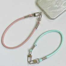 手机挂绳短款皮绳纯色彩色金属扣简约个性结实牢固包包男女通用款