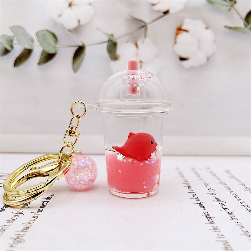 Keychain Classification 1 Piece Quantity Cute Milky Tea Cup Arylic Women's Keychain