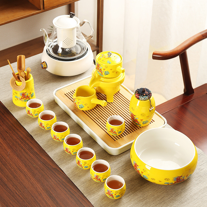 懒人创意全半自动茶具套装家用整套陶瓷功夫茶具泡茶壶器一件代发|ms