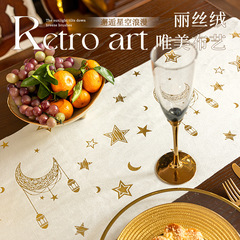 2025年新型テーブル旗祝日レトロ家庭用テーブル長条布装飾海外パーティー用品テーブルテーブルクロス