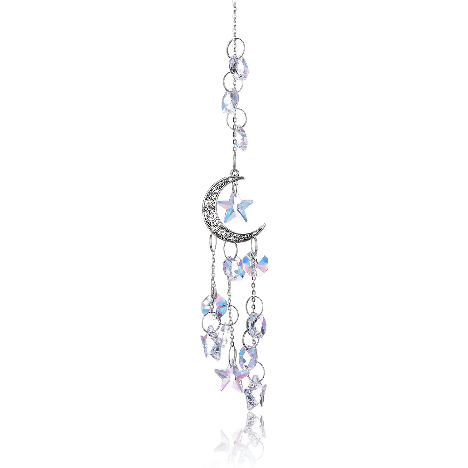 Moon Star Cristal Sun Catcher Hanging Prisme Fenêtre Pendentif display picture 2