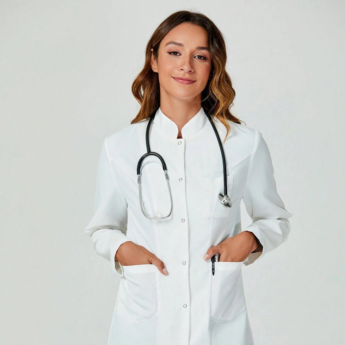 Long-Sleeved White Coat Student Laboratory Dental Clinic Beauty Clinic Work Uniform Jacket