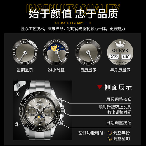 2024 New Oris Brand Watch Men's Mechanical Fully Automatic Multi-Function Men's Watch Wholesale