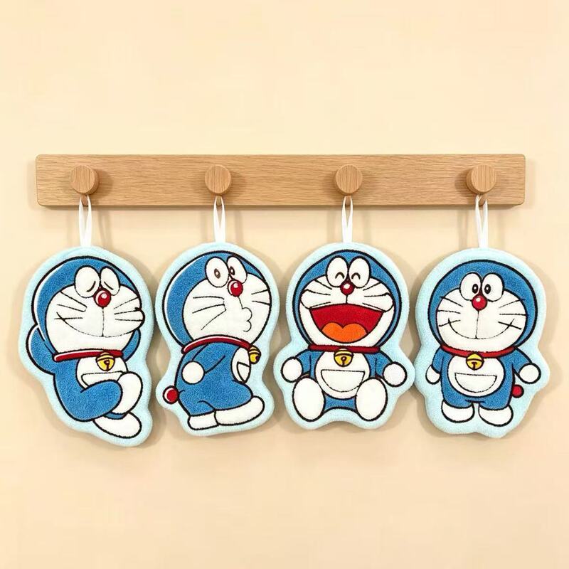 Dingdang Cat Cartoon Cute Hand Towel, Hanging Double-Layer Thickened Absorbent Soft Coral Fleece Children's Hand Towel