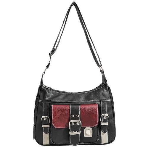 Retro medieval personality soft leather Y2K spicy girl motorcycle bag women 2025 color-block single shoulder crossbody bag trendy