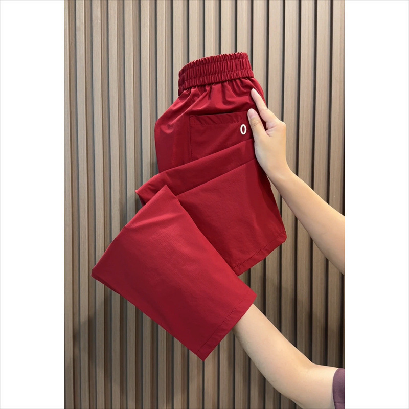 アイスシルク/ビスコース繊維女性の夏薄い痩身プラスサイズカジュアルクロップドパンツ速乾性パンツスポーツパンツ|undefined