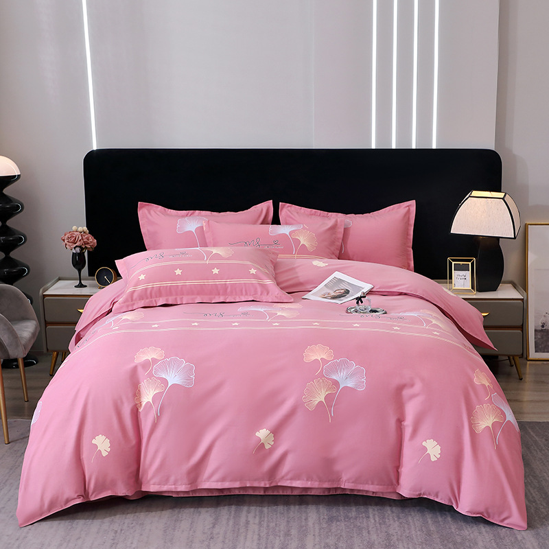 Hongyuanxiang Skin-Friendly Cotton Thickeneded Brushed Four-Piece Dormitory Bed Pure Cotton Three-Piece Bed Bed Sheets Quilt Cover Bedding