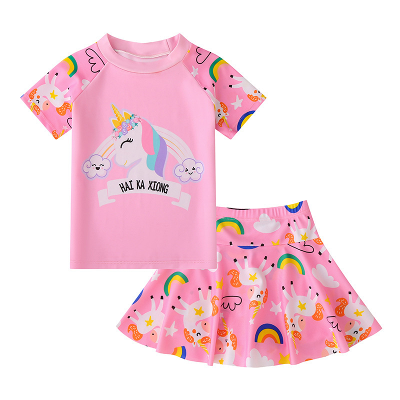 Niños traje de baño niñas 2023 nuevo verano niños split unicornio princesa spa