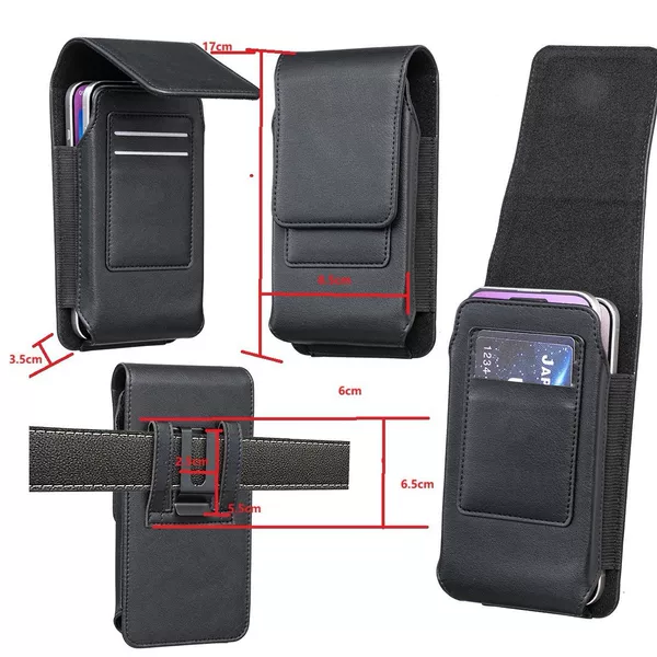 Bfb15 Is Suitable for Double-Layer Belt Waist Bag Leather Case Vertical Style Mobile Phone Bag Waist Sports Waistband for the Elderly with Card Slot
