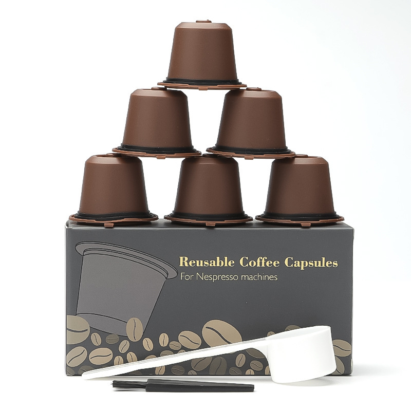 Suitable for Nestle Nespresso Coffee Capsule Recyclable Coffee Capsule Shell Capsule Filter Cup 6 Pack Suitable for Nestle Nespresso Coffee Capsule Recyclable Coffee Capsule Shell Capsule Filter Cup 6 Pack