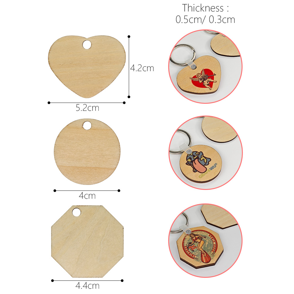 Sublimación llavero de madera contrachapada en blanco bolso de personalidad creativa llavero de joyería al por mayor