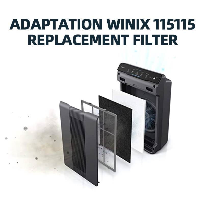 Adapter for WINIX Air Purifier 115115 Replace Filter Cartridge HEPA Activated Carbon 4 Pcs Cotton