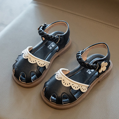 Girls baby sandals 2024 new summer children's shoes soft sole non-slip Baotou princess little girl summer shoes