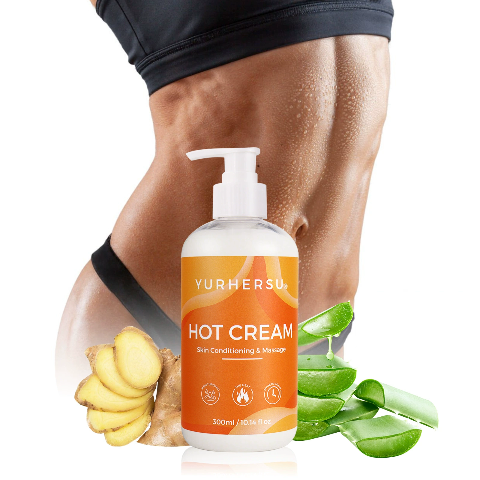 YURHERSU крем для подогрева тела, подтяжка живота, массаж, подогрев, укрепляющий массажный крем, омоложение тела